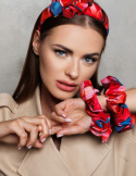 Jedwabna gumka scrunchie "Rose"