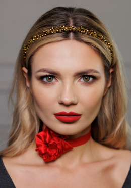 Choker Red Silk