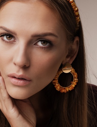 Kolczyki Amber Echo Circle