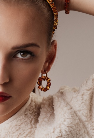 Kolczyki Amber Echo Hoops