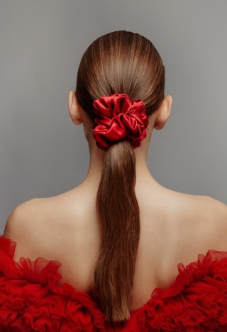 Scrunchie Red Silk